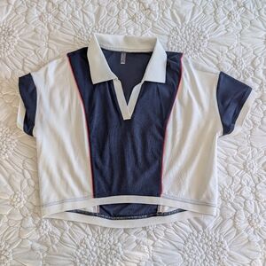 Navy and White Kids Polo Shirt